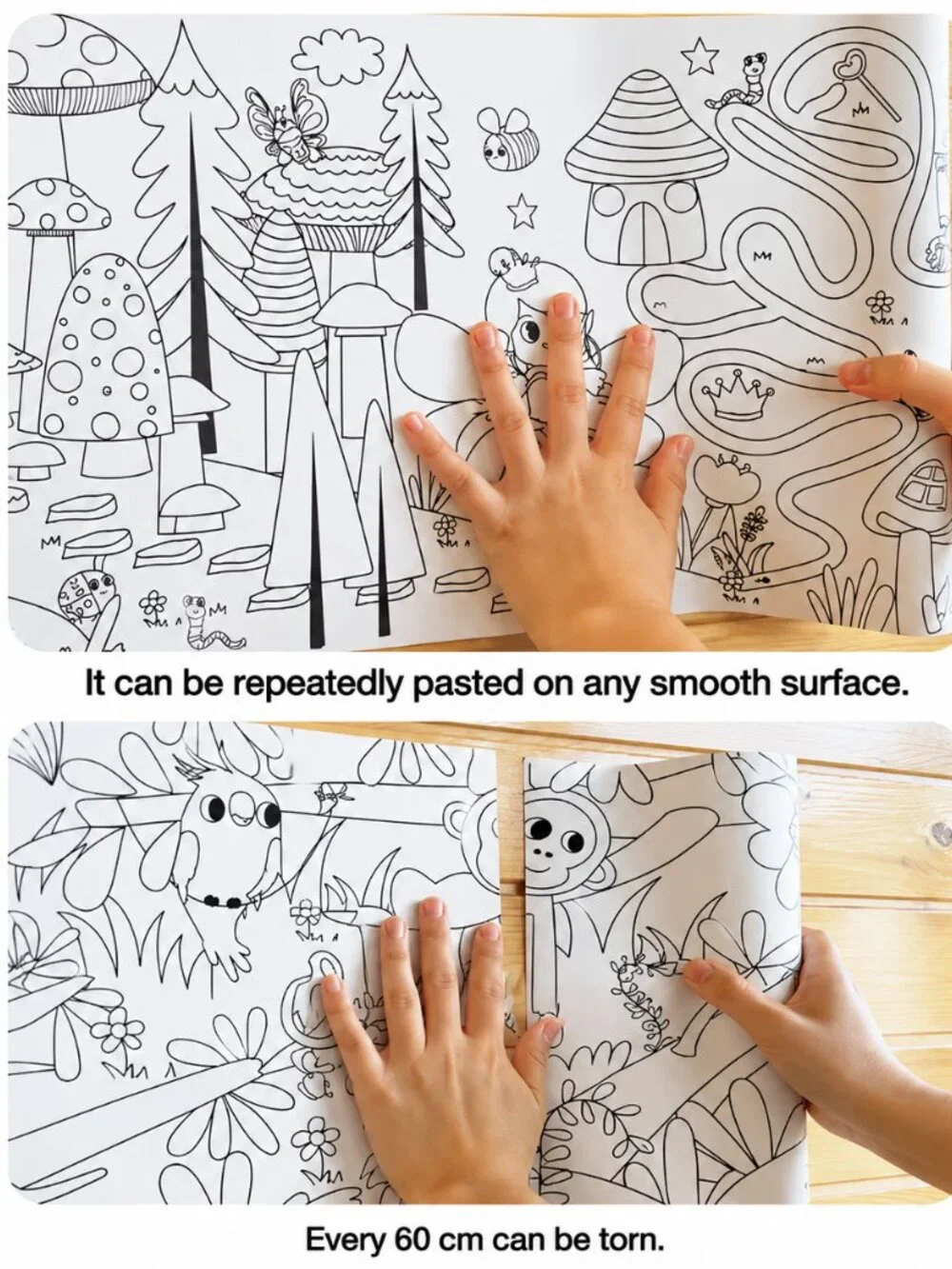 NEW Tookyland Giant Coloring Poster Roll Montessori Kids Coloring Paper Activity
